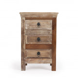 32" Brown And Dark Brown Solid Wood Frame Standard Accent Chest With Two Drawers