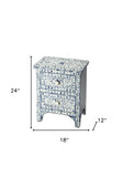 43" Silver Metal Two Drawer Chest