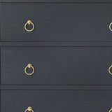34" Navy Blue Three Drawer Standard Chest