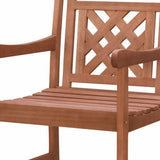 24" Gray Solid Wood Indoor Outdoor Arm Chair
