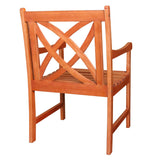 Brown Patio Armchair With Decorative Back