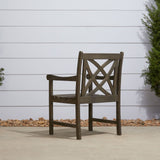 Brown Patio Armchair With Decorative Back