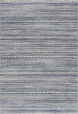 4’ X 6’ Navy Blue Decorative Stripes Area Rug
