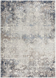 8’ X 11’ Navy And Beige Distressed Vines Area Rug