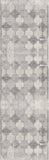 2’ X 20’ Gray Distressed Trellis Pattern Runner Rug