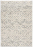 8’ X 11’ Ivory Distressed Ikat Pattern Area Rug