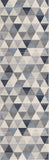 2’ X 15’ Navy Blue Geometric Diamond Runner Rug
