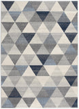 4’ X 6’ Navy Blue Geometric Diamond Area Rug