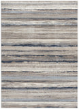 4’ X 6’ Blue And Beige Distressed Stripes Area Rug