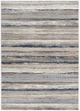 5’ X 8’ Blue And Beige Distressed Stripes Area Rug