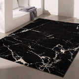 5’ X 8’ Black And White Abstract Breakage Area Rug