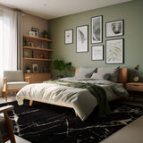 5’ X 8’ Black And White Abstract Breakage Area Rug