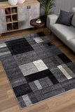 7’ X 9’ Gray Distressed Geometric Area Rug