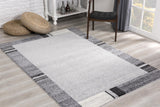 5’ X 8’ Gray Modern Bordered Area Rug