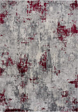 6' X 9' Red Abstract Dhurrie Area Rug