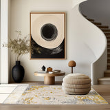 9’ x 13’ Gold and Gray Abstract Area Rug