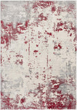 8' X 10' Red Abstract Dhurrie Area Rug