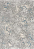 7’ X 10’ Blue Abstract Circular Motifs Area Rug