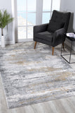 5’ X 8’ Gray Mod Distressed Strokes Area Rug