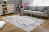 5” X 8” Gray Abstract Patterns Area Rug