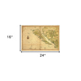 20" X 30" California As An Island C1650 Vintage Map Wall Art