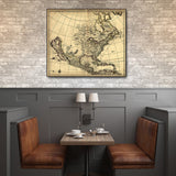 20" X 24" Map Of North America C1685 Vintage Poster Wall Art