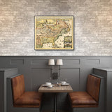 Vintage 1718 Map Of New France Unframed Print Wall Art