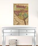 24" X 30" Texas And Surroundings C1837 Vintage Map Poster Wall Art