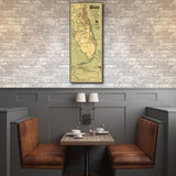 24" X 60" Map Of Jacksonville Florida Vintage Poster Wall Art