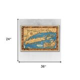 16" X 36" Map Of Jacksonville Florida Vintage Poster Wall Art
