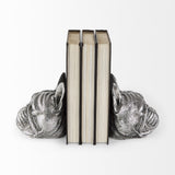 Antiqued Silver Pug Shaped Bookends