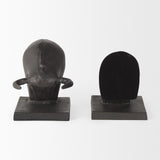 Black Cast Aluminum Bull Bookends