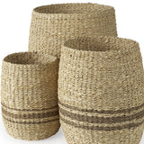 Set Of Three Woven Wicker Storage Baskets