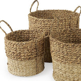 Set Of Two Woven Wicker Storage Baskets