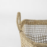 Set Of Three Two Tone Wicker Storage Baskets