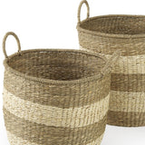 Set Of Three Round Wicker Storage Baskets