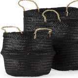 Set Of Two Round Wicker Storage Baskets