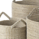 Set Of Three Weaved Wicker Storage Baskets