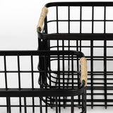 Set Of Two Black Metal Baskets
