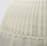 White Embossed Stripes Ceramic Vase