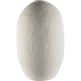 32" Narrow White Textured Ceramic Vase