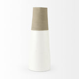 16" Rustic Organic White And Natural Decorative Jug