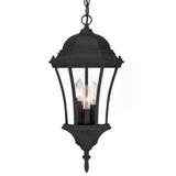 Three Light Matte Black Carousel Lantern Hanging Light