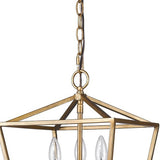 Kennedy 3-Light Antique Gold Pendant With Crystal Bobeches