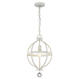 Nevaeh 1-Light Chrome Globe Pendant With Crystal Accents