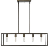 Cobar 5-Light Matte Black Island Pendant