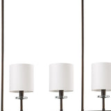 Kara 4-Light Oil-Rubbed Bronze Island Pendant With Fabric Shades And Crystal Bobeches