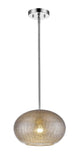 Brielle 1-Light Polished Nickel Pendant With Textured Glass Shade