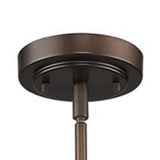 Bronze Hanging Light with Frosted Glass Shade