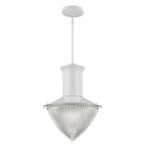 Skylar 1-Light White Pendant With Halophane Glass Shade